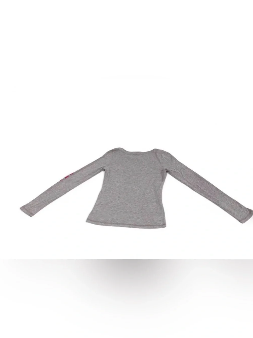 Girls' Abercrombie and Fitch Long Sleeve Gray Tee with Pink Logo size XL